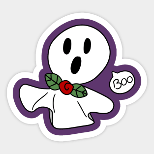 Rose Bow Tie Ghost Sticker